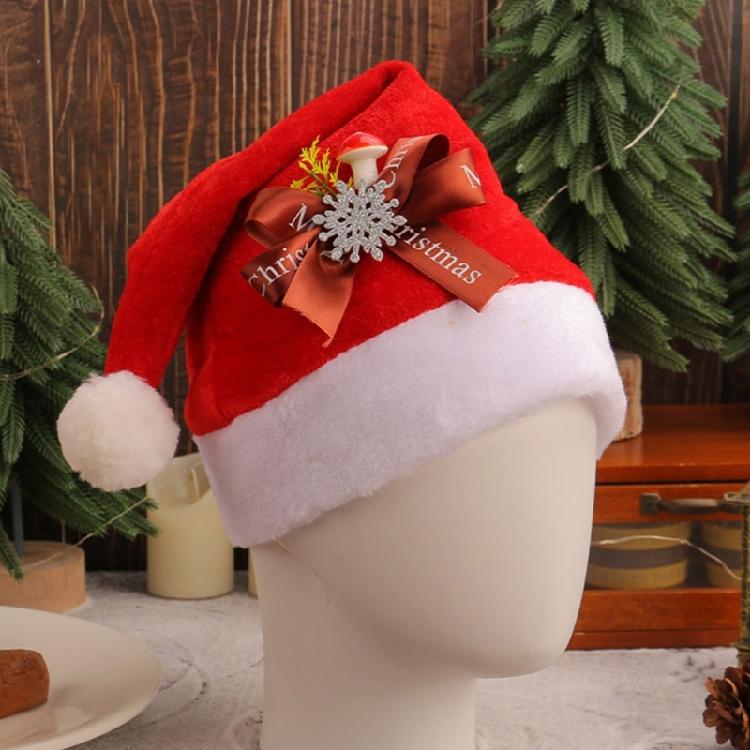 Santa Hat,Christmas Hats with Bows Xmases Holiday Hat Unisex Adults Christmas New Year Festive Holiday Party Supplies
