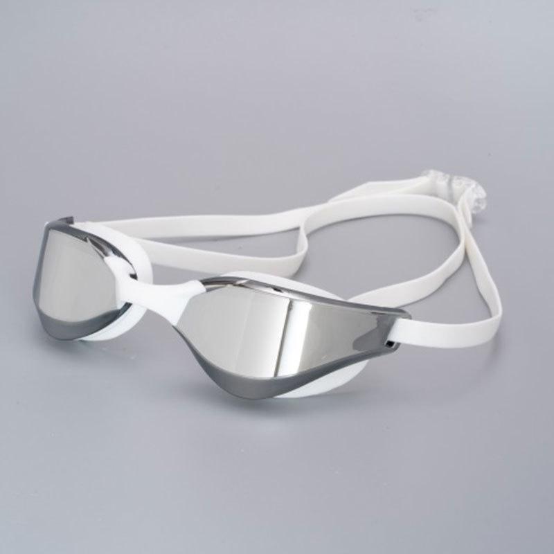 

Окуляри для плавання Hd для дорослих Модель протитуманні силіконові водонепроникні окуляри для перегонів срібний