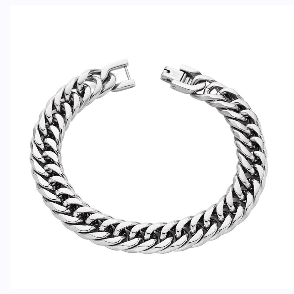 Stainless Steel Men's Trendy Cuban Hip Hop Titanium Bracelet