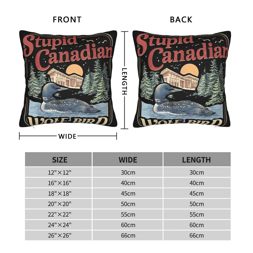 Funny Stupid Canadian Wolf Bird Pillowcase Soft Fabric Cushion Cover Decor Heated Rivalry Pillow Case Cover Home Zippered