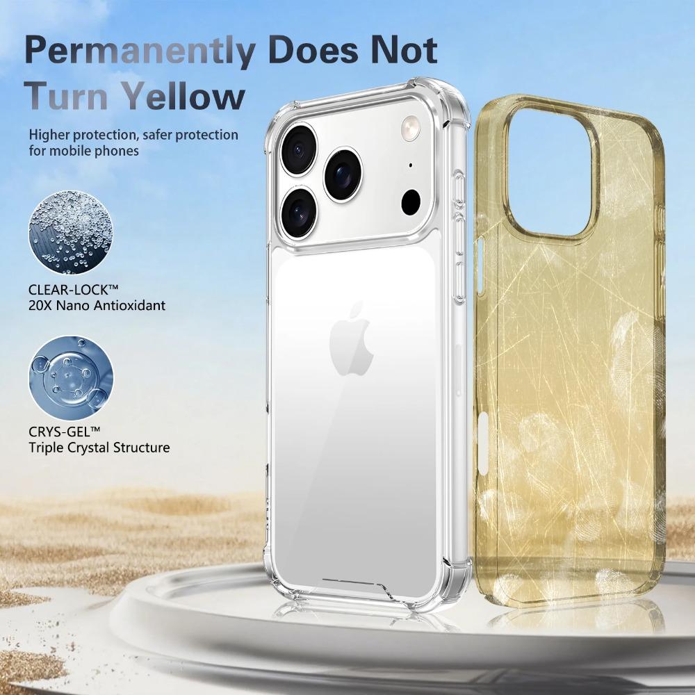 Luxury High Transparent Anti-Shock Phone Case for 17 Air 16 15 14 Plus 13 12 11 17 Pro Max 16e Protective Cover Coque