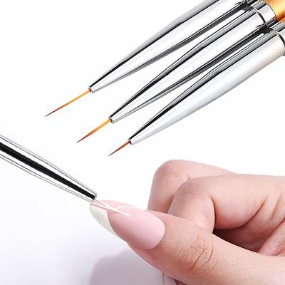3Pcs French Stripe Nail Art Liner Brush Set 3D Tips Liner Diy Drawing Pen Uv Gel Brushes Painting Pen Manicure Tools Salon