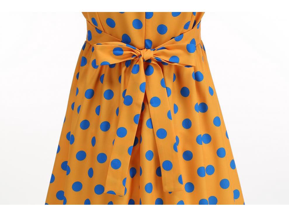 2026 Vintage Polka Dot Big Lapel French Retro Hepburn Dress