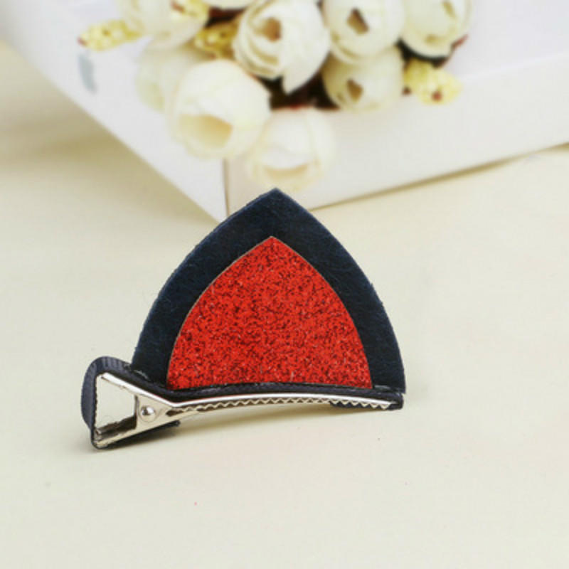 

Детская стерео заколка для волос с блестками в виде кошачьих ушей красный