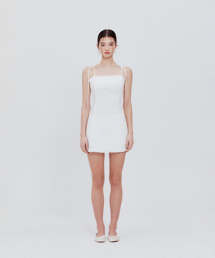 Not Your Rose Lace Frill Mini Dress (Ivory)