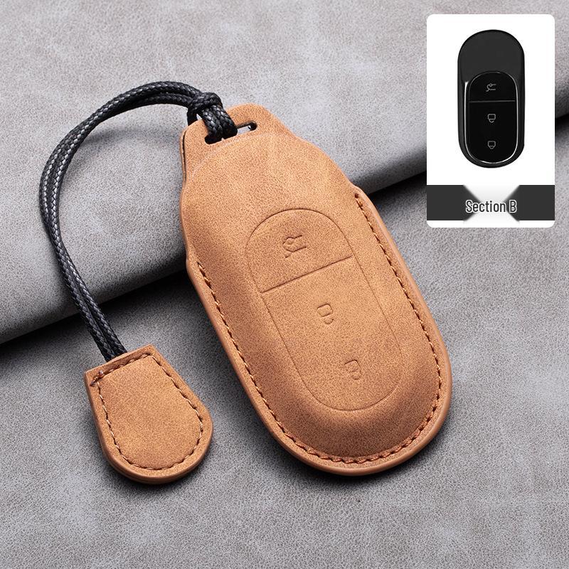 Li Auto C11 High-End Lambskin Key Case: Original Color Buckle Bag for Car Keys