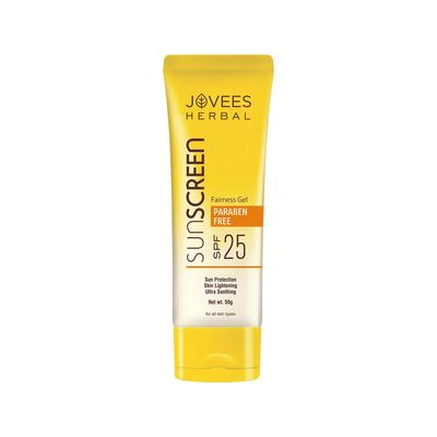 Herbal Sunscreen Fairness Gel SPF 25 For Oily Sensitive Dry Skin 50g Pack Of 1 Lightweight No White Cast Protection