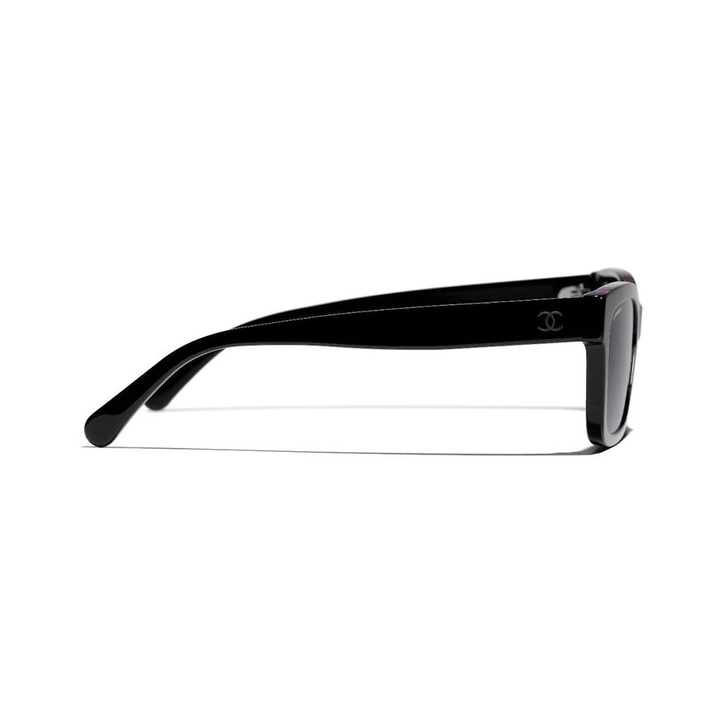 Chanel Letter Decoration Irregular Shape Sunglasses Unisex Sunglasses Black CH5417-1711S4