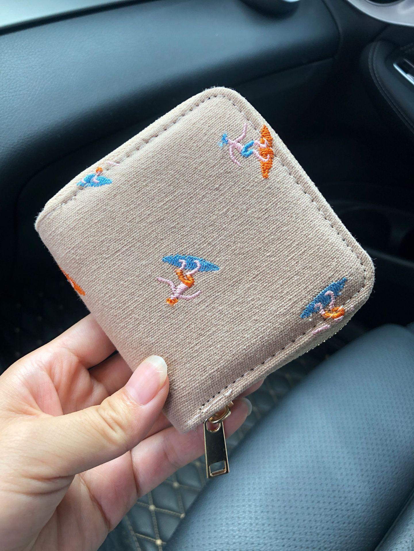 

Холщовый вышитый кошелек на длинной молнии, детский кошелек для мелочи