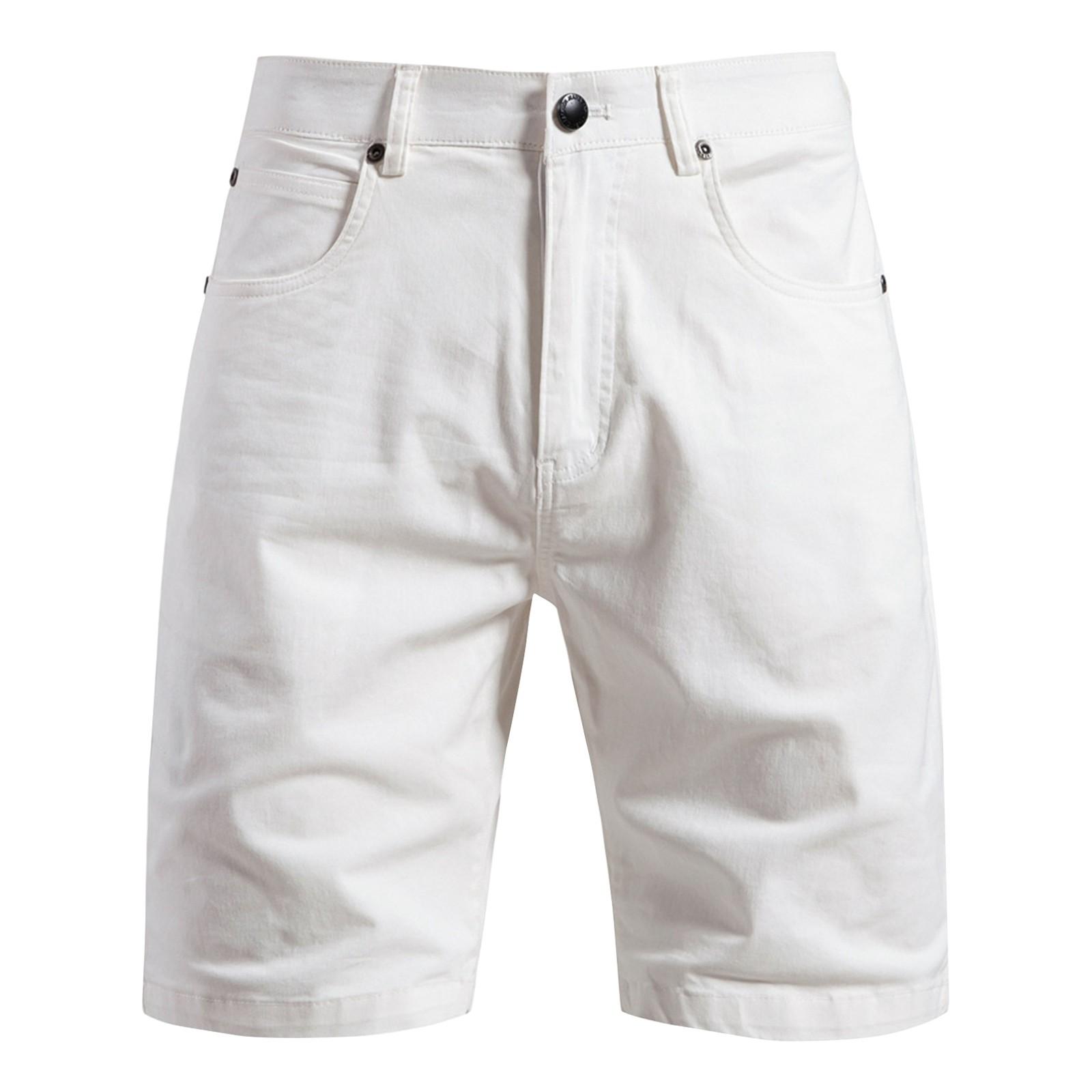 

Мужские летние рабочие шорты, свободные повседневные брюки с пятью точками, мужские летние однотонные повседневные шорты-карго 38 белый