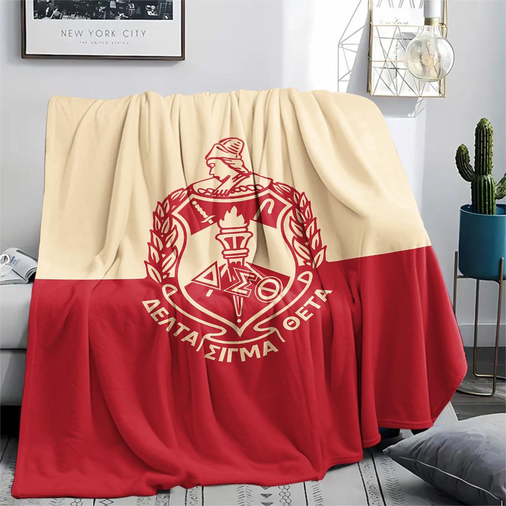 1PC Delta Sigma Theta Print Flannel Blanket, High quality All Seasons, Home Decor, Warmth and Comfort, Perfect for Christmas Gifts