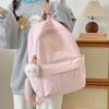Schoolbag Korean School Bag Junior High School Girls Large Capacity Solid Color Lightweight Primary School Backpack High Value Versatile Backpack