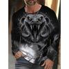 Spring and Autumn Round Neck 3D Snake Pattern Printed Top Fashionable Casual Long Sleeved Men's T-shirts