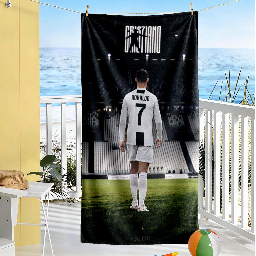 Ronaldo's Legacy Soccer Beach Towel Super Soft Microfiber Quickdry Fabric Comfortable Lightweight Perfect for Traveling Yoga Camping and Swimming