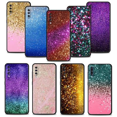 Para Samsung Galaxy A20e A70 A20s A50 A10s A40 Note 20 Ultra 10 A10 A30 A03 A91 Funda de Teléfono Completa Fina con Estampado de Purpurina Dorada Rosa