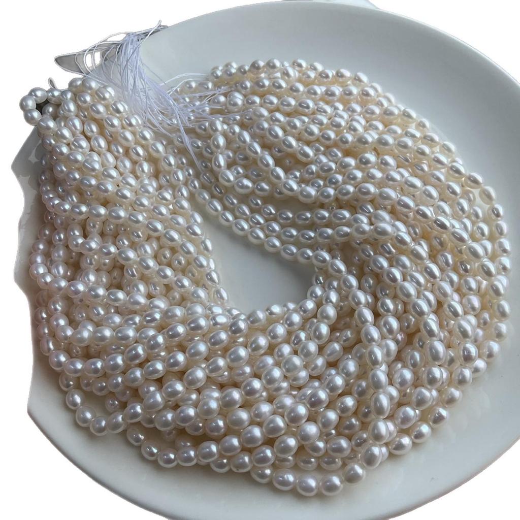 5-6mm Freshwater Pearl Necklace: Smooth, Bright, Fine Luster, Slight Blemishes - Perfect for DIY Jewelry Making.