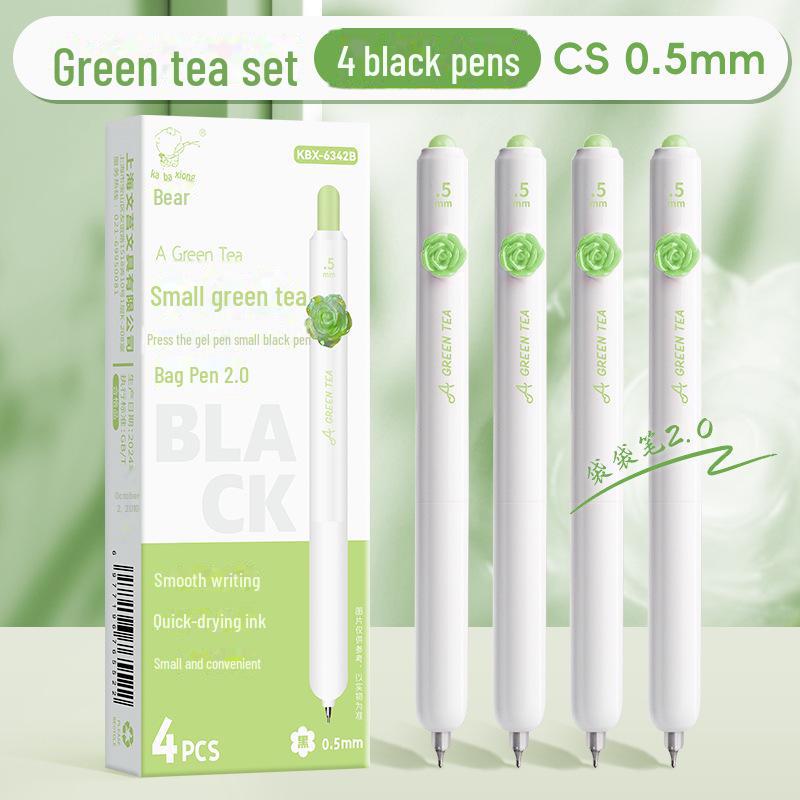 Kaba Bear Neutral Pen: Quick-Dry Ink, Replaceable Refill, Student & Office Signature Brush Pen