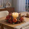 Fade Resistant Autumn Pumpkin Candle Holder Long Lasting Fall Harvest Wreath  Door Decor
