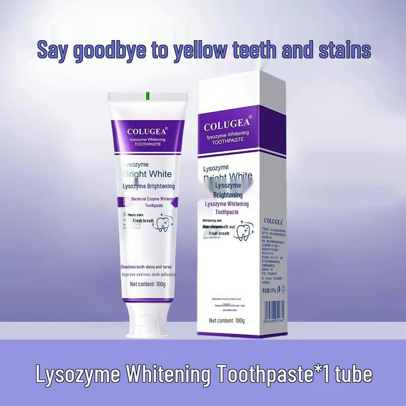 

Lysolyme 100g Whitening Toothpaste: Whitens Teeth, Freshens Breath, Removes Stains