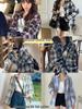 Women's Retro Hong Kong Style Plaid Shirt: New Casual Fashion, Versatile Long Sleeve Jacket Design.