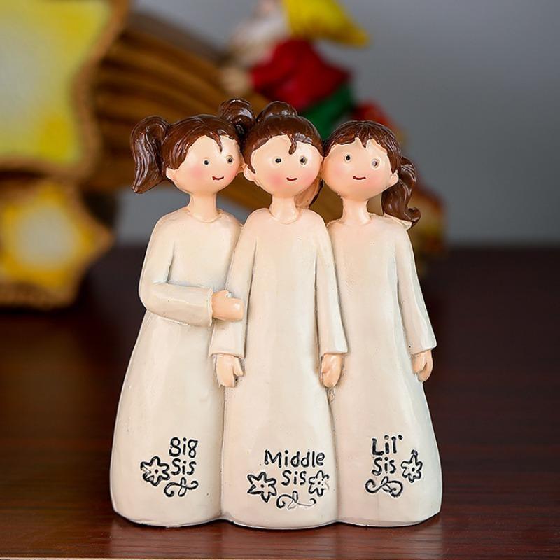 Great Friend Friendship Prayer Angel Girl Resin Decoration Sculpture Garden Flower Fairy Crafts