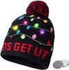 Colorful Dazzling LED Christmas Hat Holiday Pompom Ball Knitted Winter Beanie for Adults and Children Festive Party Hat