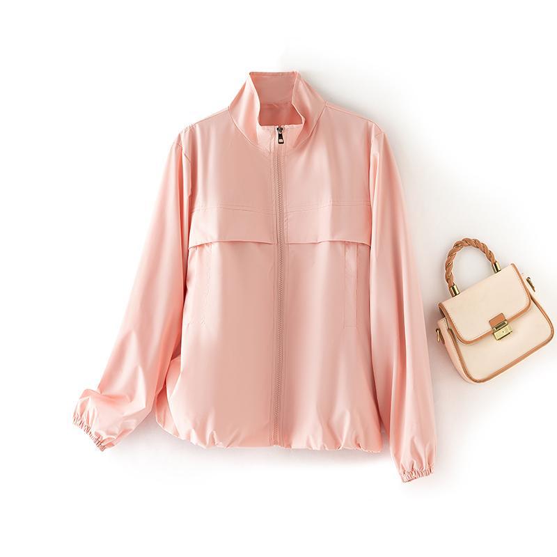 2025 Aurora Wind Casual Women's Petite Versatile Windbreaker Jacket - Spring/Autumn Solid Colors