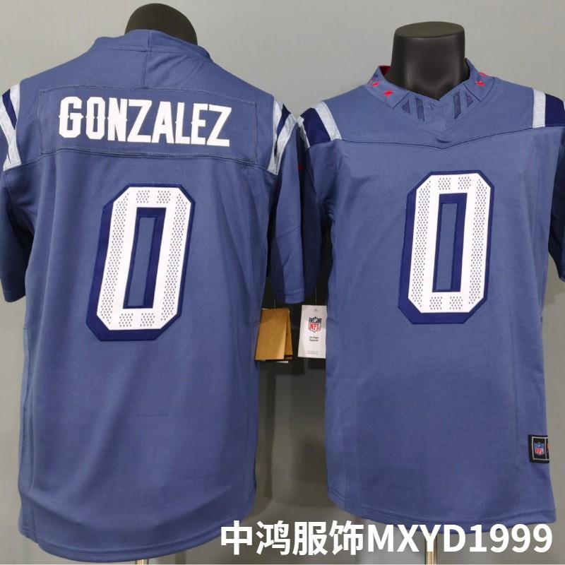 Camiseta de Rugby para Hombre Patriots 0 Estilo Gonzalez 3 Gris Corte Holgado Ropa Deportiva Deportes de Equipo Partido de Entrenamiento