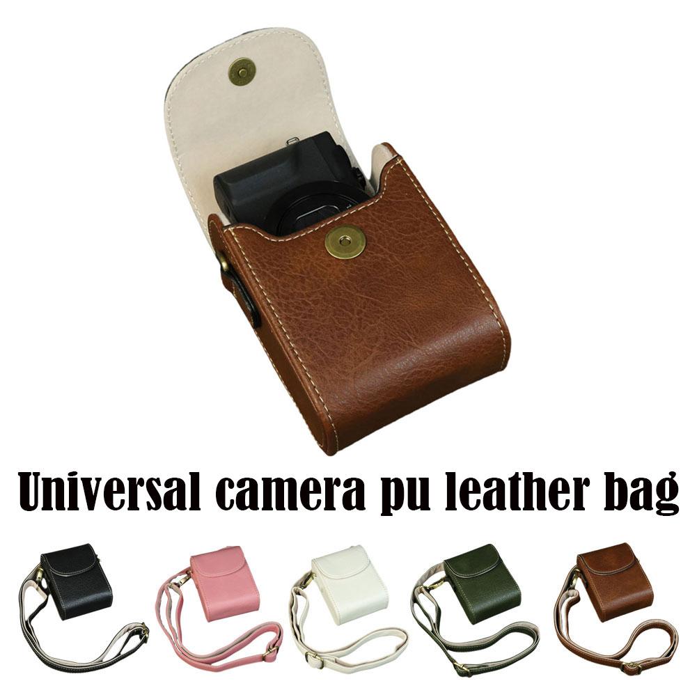 Universal Leather Camera Bag For Lumix zs99/tz99 Sony zv1m2 Canon sx730/740 Crossbody Bag Shoulder Camera Storage Bag