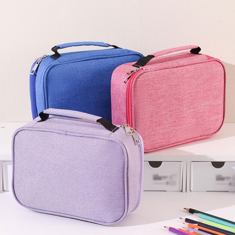High Capacity Pen Case Multifunctional Pen Pouches 72 Slots Colored Pencil Bag With 2 Removable Sleeves Portable Pen Bag