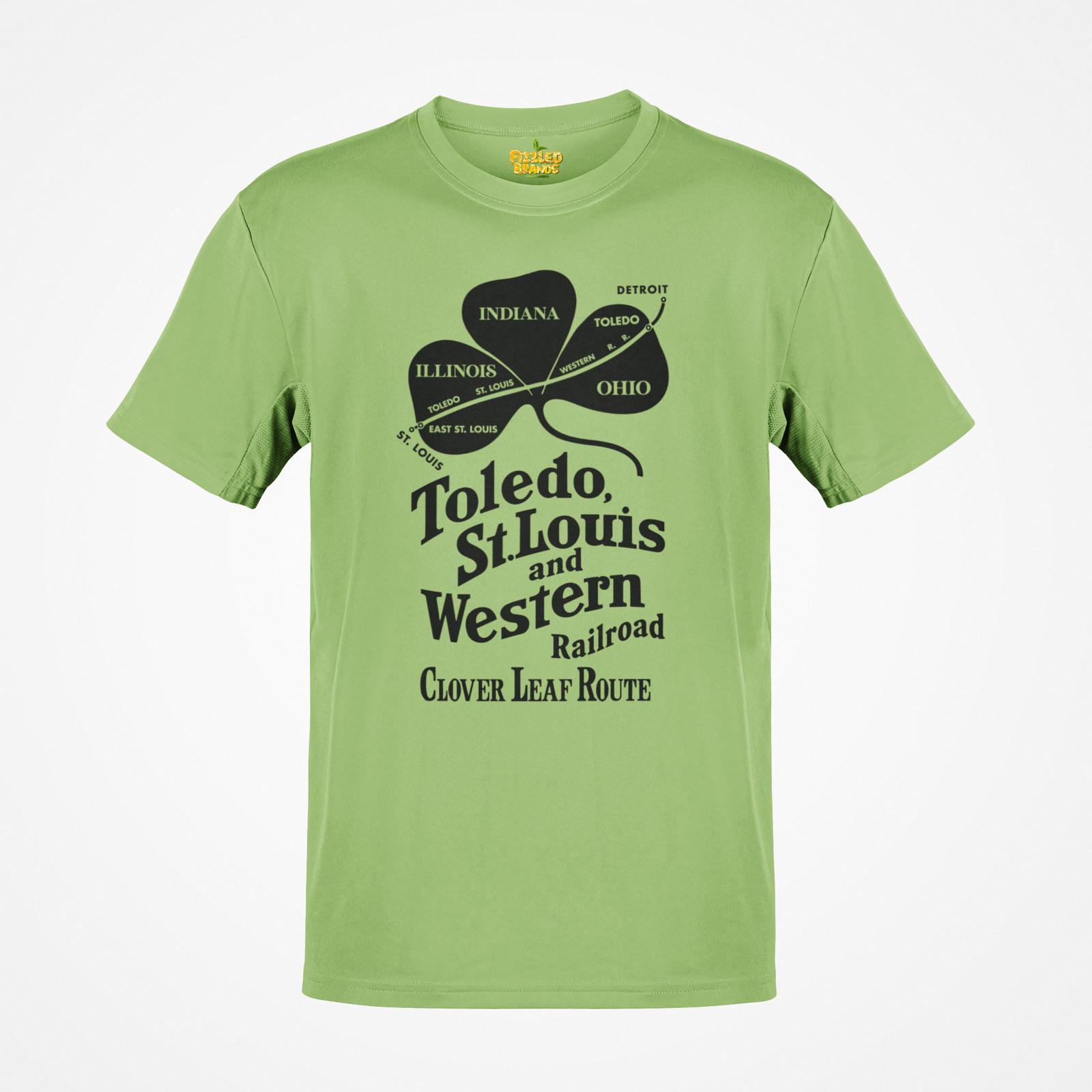 Toledo St Louis Western Clover Leaf Route Railroad Logo T-Shirt XL