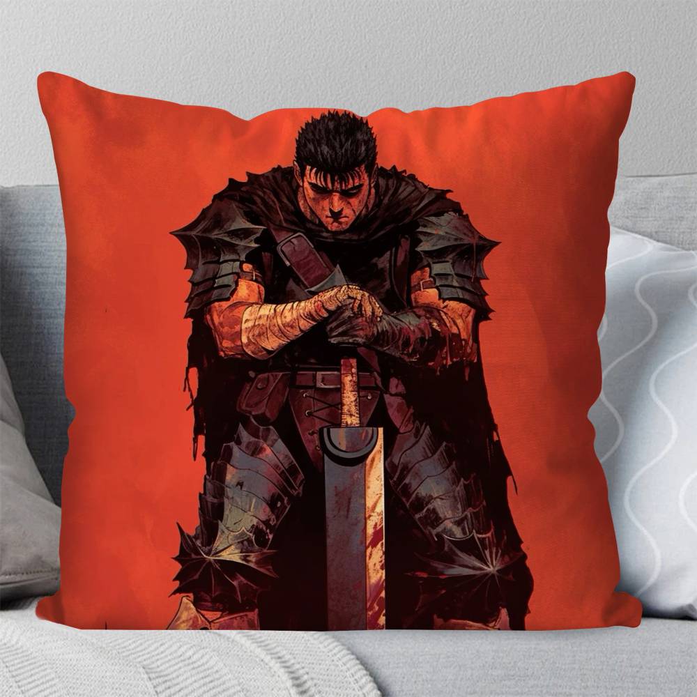 Berserk Guts Anime Pillow Case Fashion Square Pillowcase Bedroom Sofa Room Ins Decoration Leisure