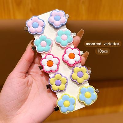 10 pinces à cheveux fleur de couleur aléatoire, pinces vent doux, accessoires pour cheveux