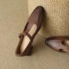 Mary Janes da Donna con Intagli e Punta Quadrata - Scarpe Basse Traspiranti con Tacco Chunky Comode Primavera Autunno 2026