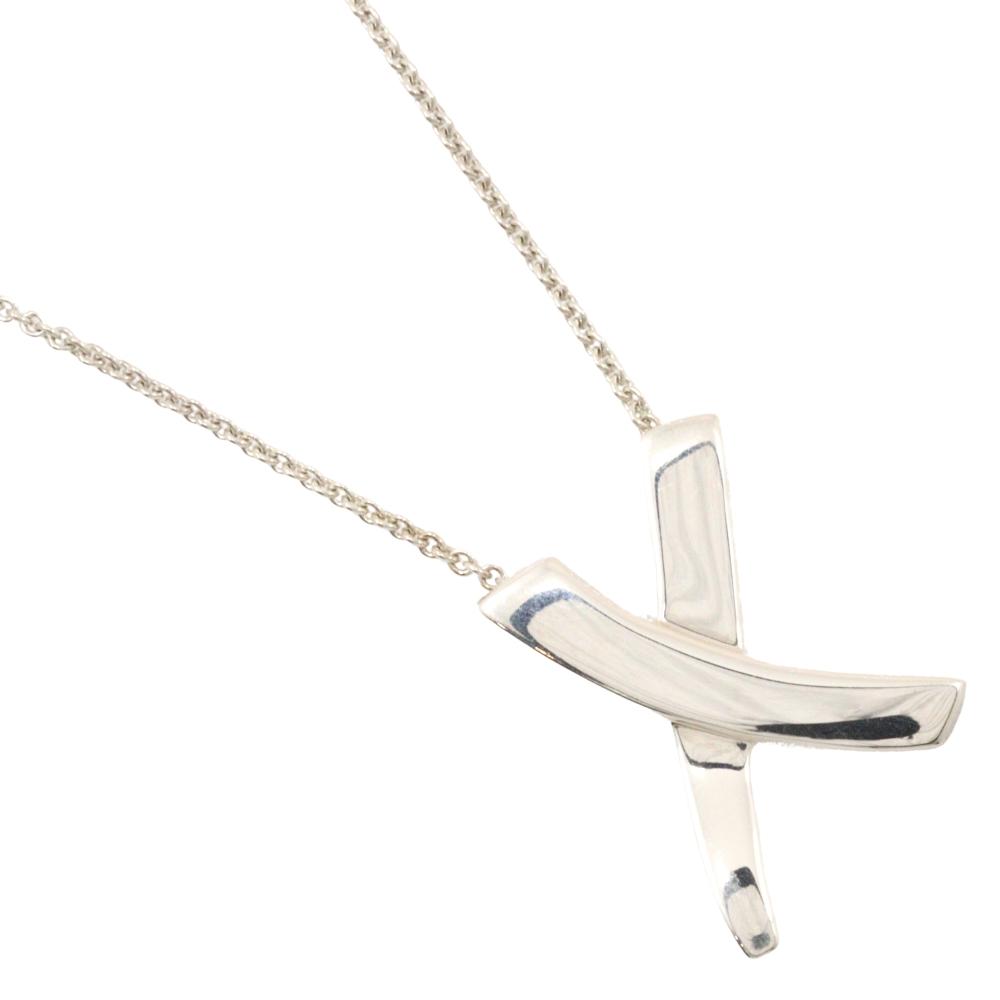 TIFFANY&Co. Kiss Large Necklace Paloma Picasso Silver925 5.8g Women Used
