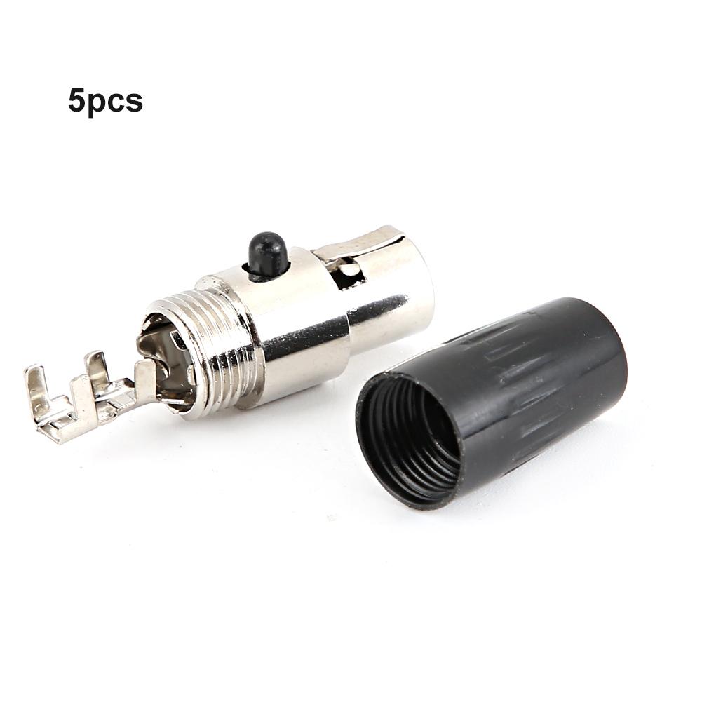 5pcs 4-Core Female Plug Mini XLR Audio Microphone Connector