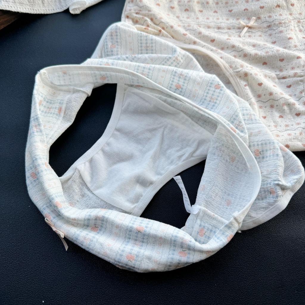 Ladies Summer Cute Printed Cotton Wide Edge Wrap Hip Mid Waist Triangle Briefs