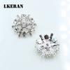 10pcs Snowflake 25mm Flower Rhinestones Buttons Shank Sewing Button Wedding Decoration Diy Metal Diamond Crystal Bow Accessories