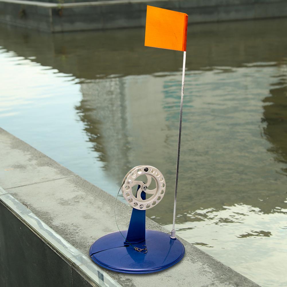 6pcs Ice Fishing Flag Convenient Braking System Ice Fishing Supply with Fishing Bag Fishing Accessories for Saltwater Freshwater