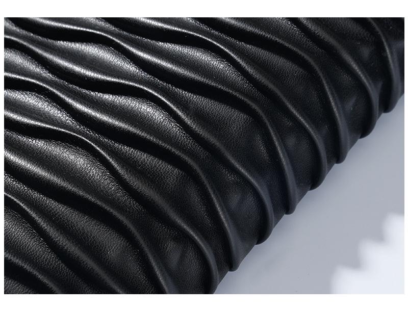Wireless Quilted 3D Embossed Pleated PU Breathable Waterproof Stretch Fabric for Apparel, Bags, and Shoes