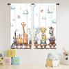 Kids Child Curtains Cute Cartoon Animal Woodland Jungle Adventure Wild Train Wildlife Rod Pocket Lion Elephant Stars Bedroom