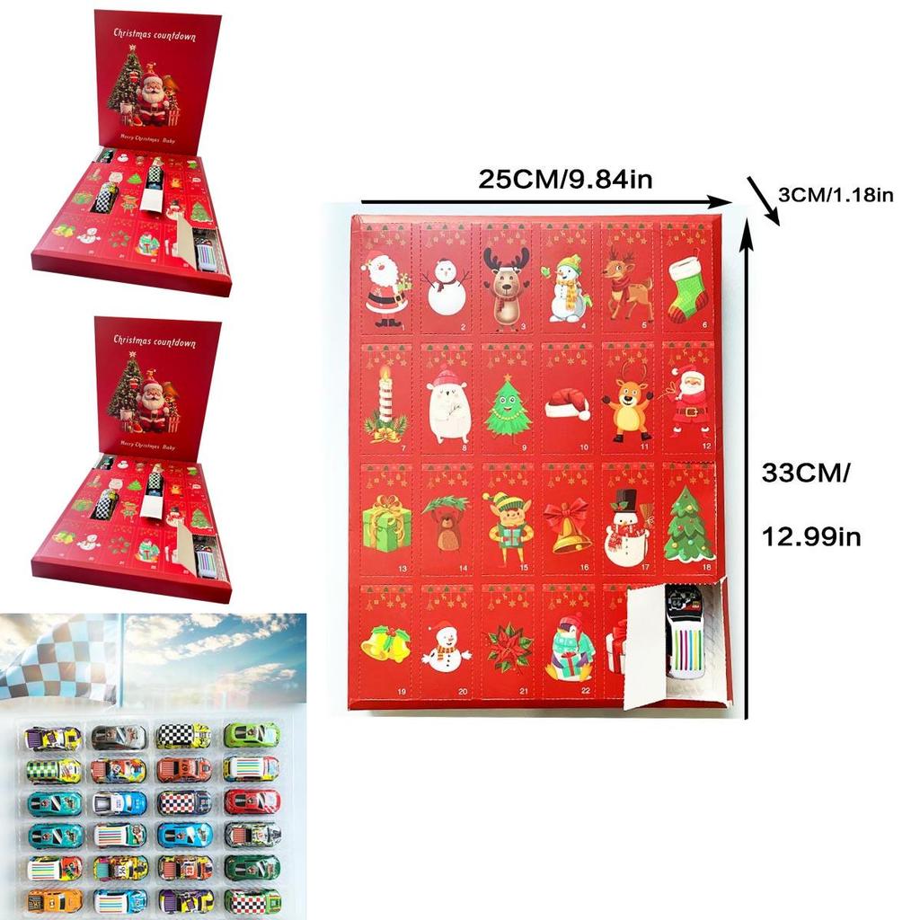 Christmas Countdown Calendar Surprise Racing Blind Box Children Toys For Kids And Adults