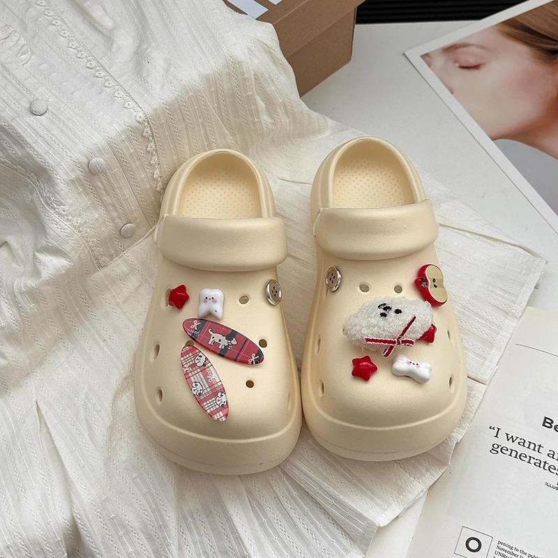 Cute puppy platform hole shoes women's spring and summer new ins versatile casual outer wear non-slip beach sandals