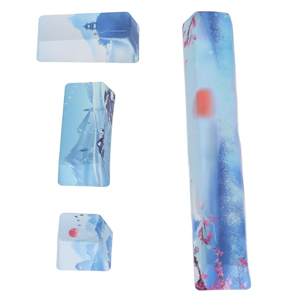 DIY Keycaps Kit Snow Ice City Pattern Universal Mechanical Keyboard Replacement Accessories