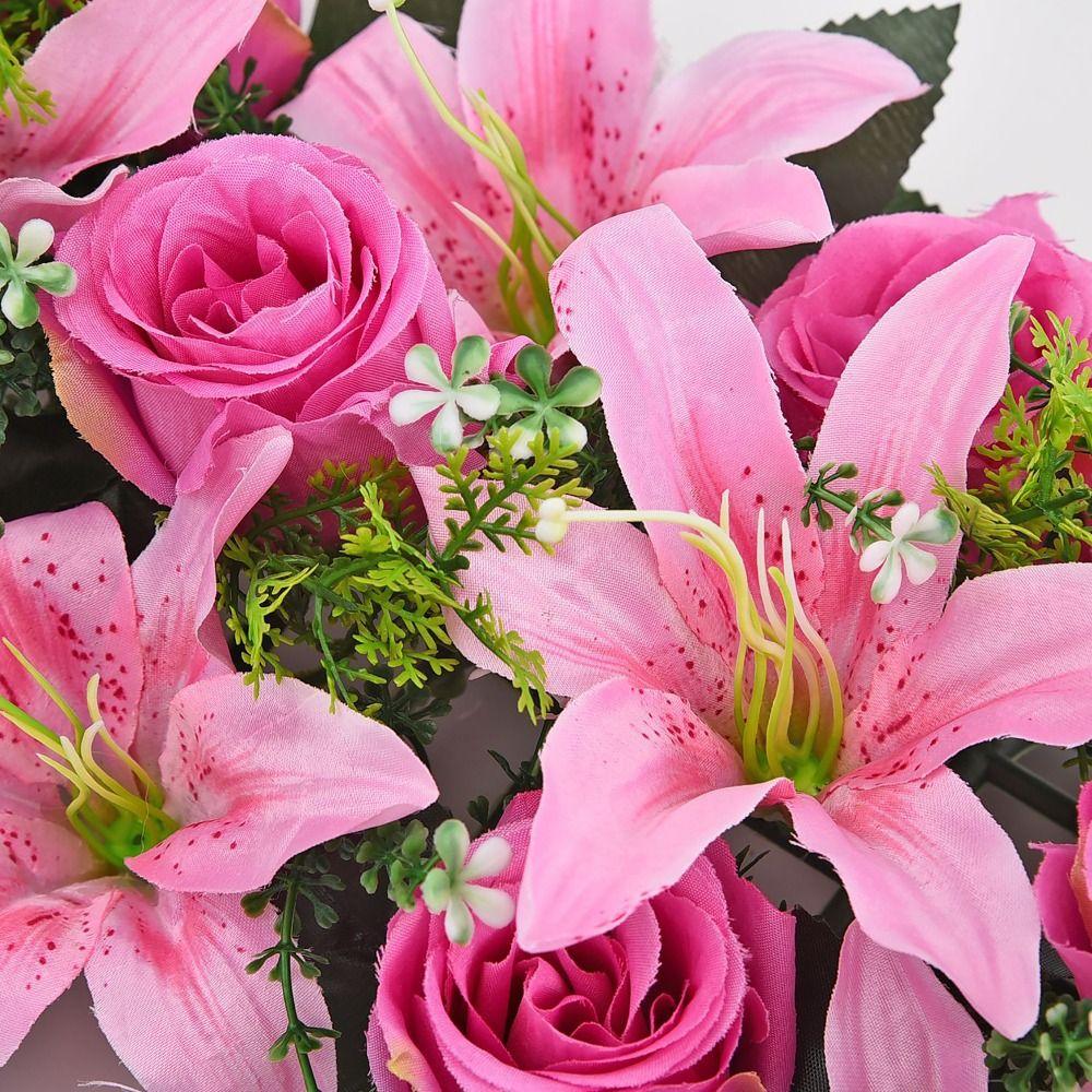 18Pcs/bundle 43cm Artificial Flowers Shooting Prop Party Stage Supplies Fake Flowers Wall Arches Decor Rose&lily