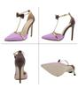 Fashion Fashion Bowknot Ankle Strap Women Pumps Sexy Pointed Toe Stripper 10cm High Heels Wedding Banquet Shoes Sandalias De Mujer 2025