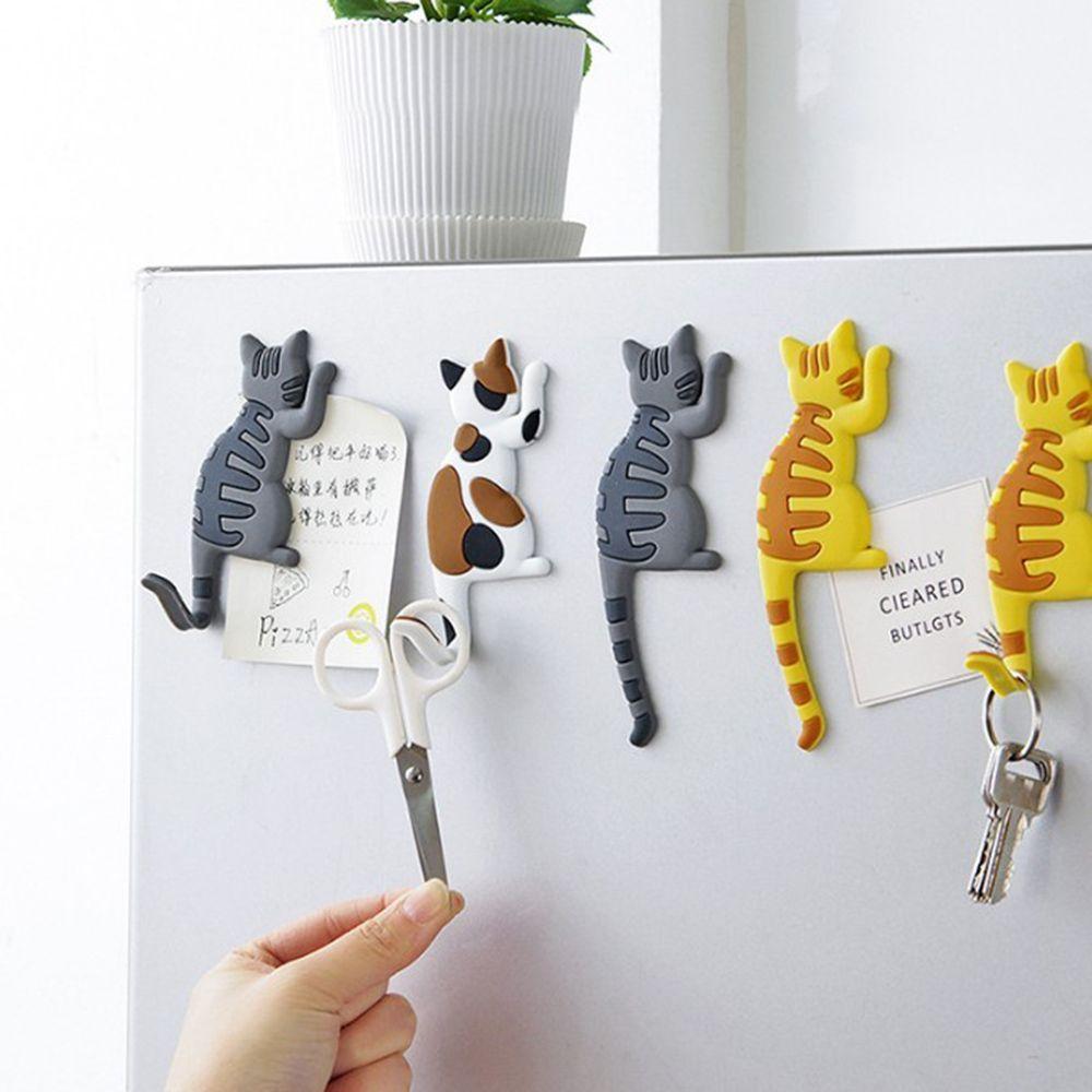 Universal Lovely Cartoon Hooks Cat Fridge Magnet Refrigerator Sticker