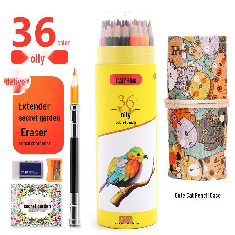 Sześciokątne Kredki Kolorowe Rozpuszczalne w Wodzie na Bazie Oleju - 12, 24, 36, 48, 72 Kolory - Zestaw do Rysowania dla Studenta