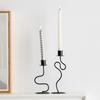 Artistic Twisted Designs Candle Stand Detachable Iron Candle Holder Taper Candlestick for Living Room or Dining Table