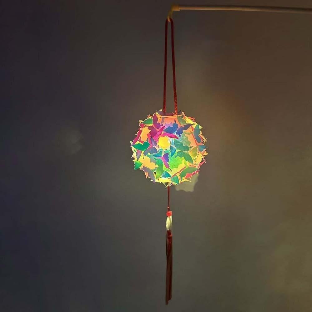 Glowing Holographic Lantern Handmade Handheld Light Butterfly Ball Lamp Children Gift Style 3